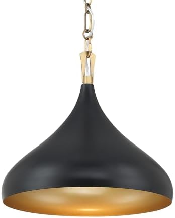 Minka Lavery 3931-876 Cedar Lane 13" Wide Pendant - Dark Matte Black and Legacy Brass