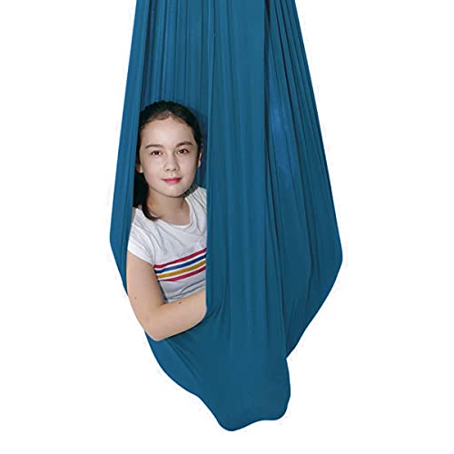QHY Terapia Swing para Adultos Niños Interior con Columpio Hamaca Ajustable Elástico Duradero para Integración Sensorial Terapia Autismo (Color : Dark Green, Size : 100x280CM/39x110in) Cover