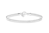 Miabella Italian Solid 925 Sterling Silver, 18K Yellow Gold Plated 4mm Domed Herringbone Snake Chain Link Bracelet for Women Men, Made in Italy (sterling silver, Length 6.5 Inches+0.5ext.)