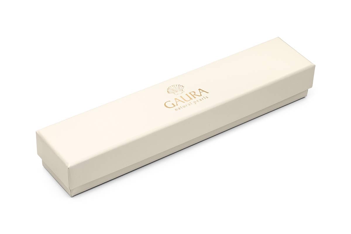 Gaura Perlenarmband weiß 8,5–9,5 mm – Runde Süßwasserperlen – 18–22 cm – Perlenschließe aus 14K Weiß-/Gelbgold