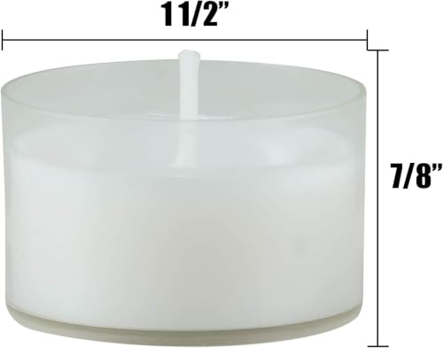 Image of Stonebriar Tea Light Candles - 6 to 7 Hour Burn Time, Unscented Long-Lasting Clear Cup Candles for Home Decor & Special Occasions, Pack of 24, White