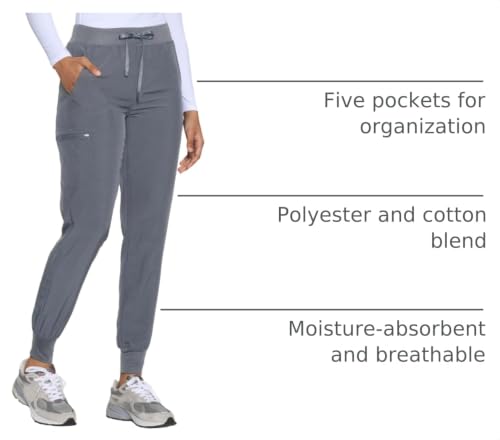 Image of COZYFIT Womens Scrub Pants - Soft Stretch Yoga Style with 5 Pockets, Slim Fit Jogger Scrubs Pants for Women
