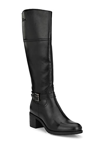 Delize Women's Black/Tan Knee Outdoor Boots (Black, Numeric_5)