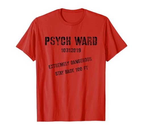 Psych Ward Costume Stay back 100 Ft Dangerous - Jail Escape T-Shirt für 17,99 EUR (-8%) statt 19,89 EUR bei amazon.de Bild: Psych Ward Costume Stay back 100 Ft Dangerous - Jail Escape T-Shirt für 17,99 EUR (-8%) statt 19,89 EUR bei amazon.de