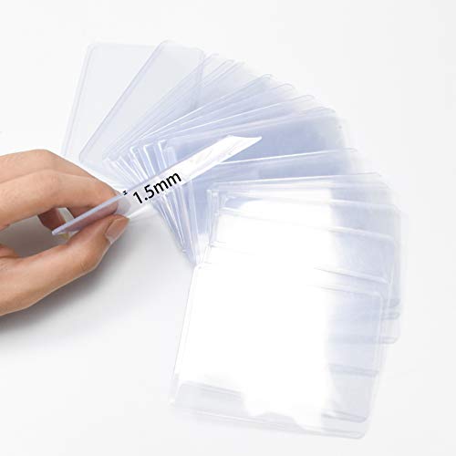 Jolbndcv 50 Sheets Topload Card Holder Top Loader Cards Trading Card Sleeves for Baseball Football Basketball Hockey Golf 3" x 4" Clear - Thumbnail 2