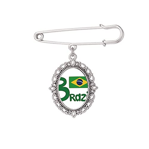 Broche drapeau Brésil pour accessoiriser un châle ou une robe en soirée