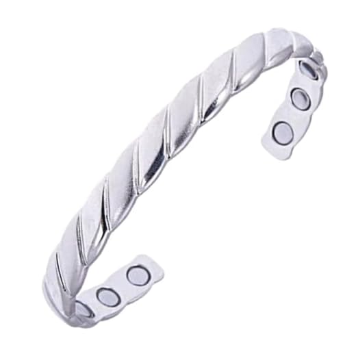 Earth Therapy, The Original Copper Magnetic Healing Bracelet for Arthritis, Carpal Tunnel, and Joint Pain Relief – Silver-Plated Braided Style – Adjustable - For Women