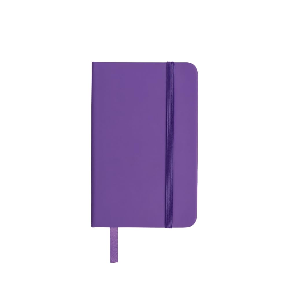 Taccuino A6 con Elastico – Copertina Rigida in Similpelle PU, 80 Pagine, Carta Bianca 80g/m² – Quaderno Tascabile per Appunti, Viaggi, Diario, Scuola, Ufficio (100, Viola)