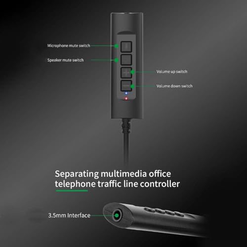 RMFC USB Headsets with 3.5mm Jack Noise Cancelling Mic & Audio Controls, Wired Stereo Computer Business Headphone Phone Headset Earphone with Microphone for PC Laptop Android Mobile Phone - Image 5