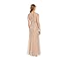 Adrianna Papell Women's Floral Beaded Godet Gown, Blush, 8