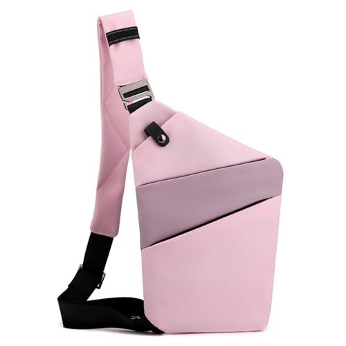 Image of Anti Theft Crossbody Bags for Women, Shoulder Bag Anti-theft Design for Travel, Sport (Pink Purple - Left Shoulder)