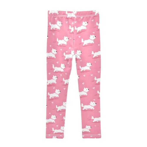 Pink Dog Heart Girls Leggings Soft Stretch Workout Yoga Dance Pants for Kids Casual Tights2
