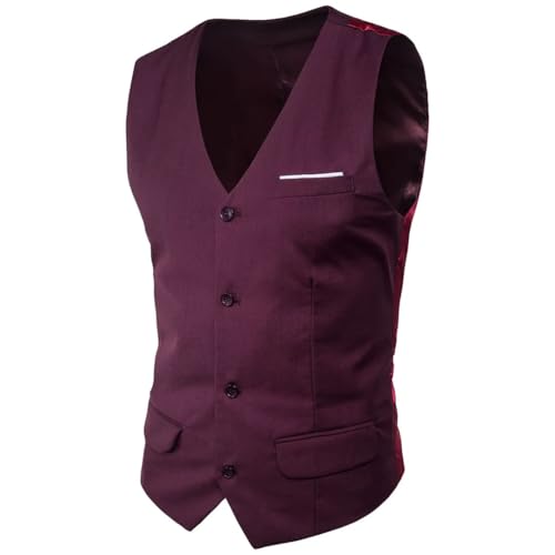 Men’S Casual Suit Vest Single Breasted Slim Fit Sleeveless Waistcoat For Groom Groomsman Wedding Formal Party2