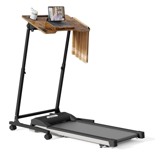 Bike Trainer Desk with Wheels, Adjustable Treadmill Desk, Rolling Standing