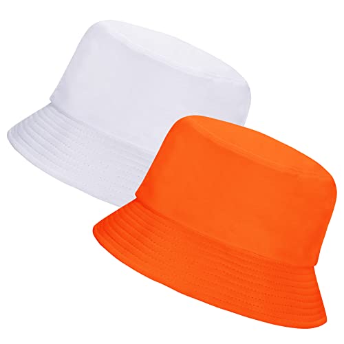 Image of Rosoz 1 & 2 Pack Bucket Hat for Women Men Summer Travel Beach Sun Hat Outdoor Cap Unisex Bucket Hats