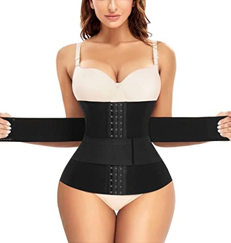 RDSIANE Waist Trainer for Women Tummy Control Girdle Corsets Waist Cincher Sport Workout Underbust Body Shaper (Black, Medium)
