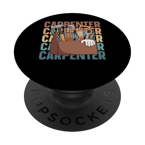 Retro Carpenter Wood Furniture Woodwork - Vintage Carpentry PopSockets Standard PopGrip