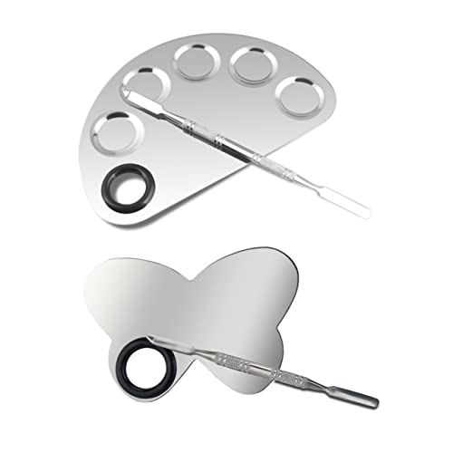 PLAFOPE 2pcs Shape Manicure Spatula Shape Makeup Palette Nail-Art Manicure Artist Tool Eyelash Extension Glue Plate Makeup Mixing Plate Makeup Foundation Mixing Plate Nail-Art Palette