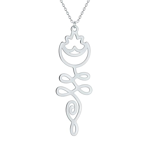 Colliers pour homme avec pendentif lune et lotus pour homme adepte de yoga
