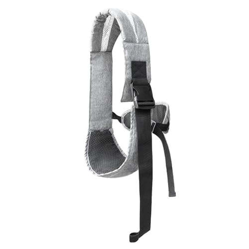 Baby sling mjuk mysig bärsele med reflekterande remsa och justerbar vadderad axelrem halkfri barnbärare, grå.