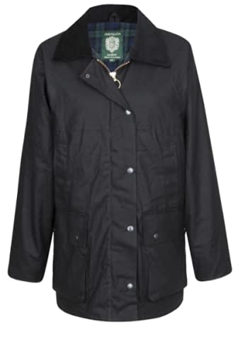 Veste cirée femme légère contre la pluie fine manteau noir non rembourré UK 38