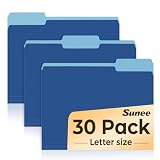 SUNEE File Folders, 30 Pack Manilla Folders 8.5 x 11, Colored File Folders Home Office School Supplies for Documents Files Paper,Navy Blue