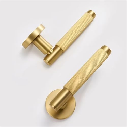 Serrure de porte double levier en laiton gris à rayures - 4