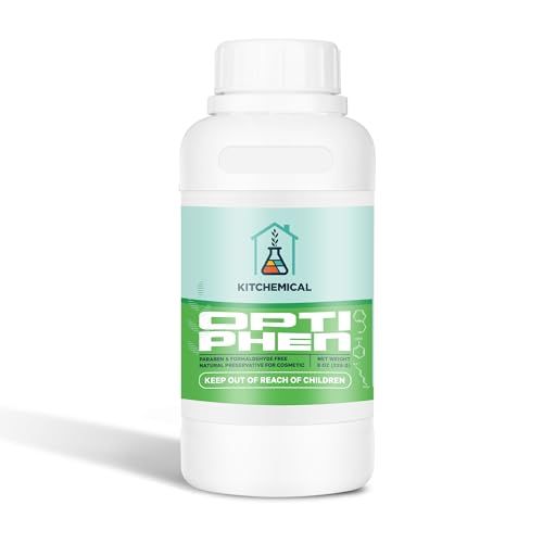 KITCHEMICAL Optiphen Natural Preservative (8 oz) Paraben Free Broad Spectrum Preservative for Lotions Creams Soaps & Cosmetics Water & Oil Soluble Safe for Sensitive Skin
