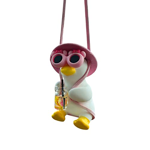 Swing Duck Car Hanging Ornament Cute Swing Duck Car Pendant Swinging Duck On Car Truck Decoration Rearview Mirror Accessories (Style B) #TOP21