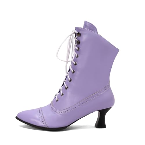 Bottines vintage victoriennes violettes au charme rétro ensorcelant - 2