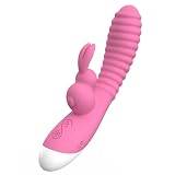 Ribbed Rabbit Vibrator with Triple Stimulation Luxury Adult Toy for Clitoral G-Spot & A-Spot Pleasure, Customizable Vibrations, Deep Penetration Vibrating Dildo Sex Toys for Women Men Couples