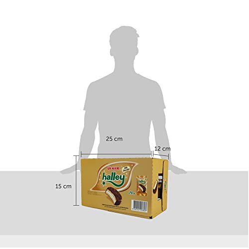 Ulker Halley Marshmallow Milk Chocolate Coated Sandwich Biscuits, 30 gm (Pack Of 24)