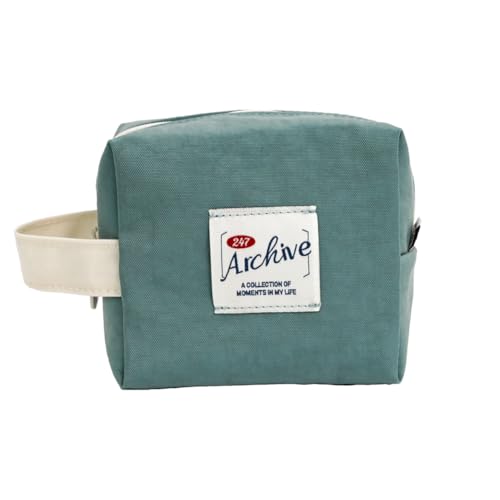 Image of Monolike Archive Cube Mini Pouch, Deep mint - Makeup Bag, Cosmetic Bag, Travel Bag, Toiletry Bag, Organizer, Storage Bag