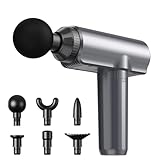 Pistola massaggio muscolare,Pistola massaggiante Massaggiatore profondo con 30 velocità e 6 testine Massaggiatore manuale con porta di ricarica USB C