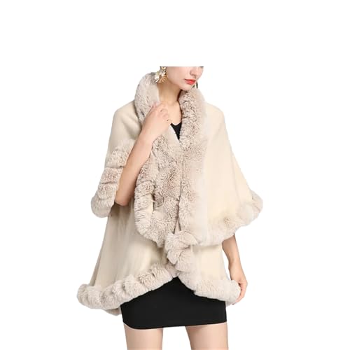 Women Double Cape Shawl Long Knit Poncho Coat Wraps Cloak