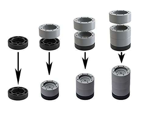 Shock and Noise Cancelling Washing Machine Support, Anti Vibration Pads with Tank Tread Grip, Washer and Dryer Pedestals Fit All Machines, 4 Pads - Thumbnail 3