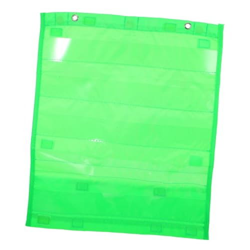 BCOATH Hanging Pocket Chart for Cards Files Clear Wall Storage Organizer for Classroom Supplies Space Saving Design High Capacity Transparent Material for Easy Access and Organization