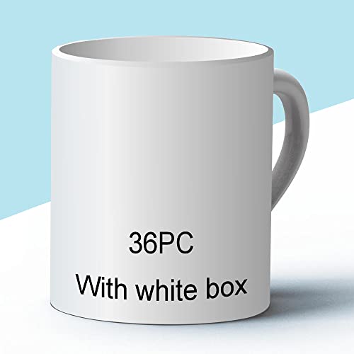 Sublimation Mugs, Cups 11oz Sublimation Ceramic Blank Coffee Mugs,White Cups, Sulimation Blanks, Blank White Mugs-36 pack bulk bundle (36pc white mug single box) - Image 3