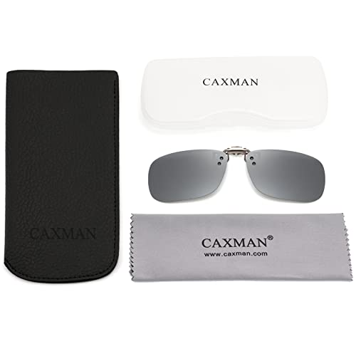 Image of CAXMAN Polarized Clip On Sunglasses Over Prescription Glasses for Men Women UV Protection