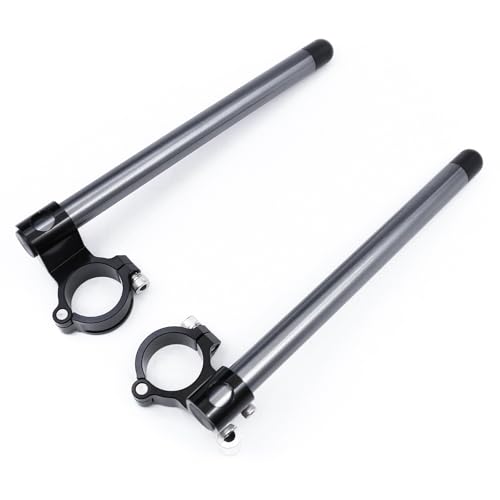 Manillar de motocicleta Black Part CNC con elevadores y clips de horquilla de 48mm 5