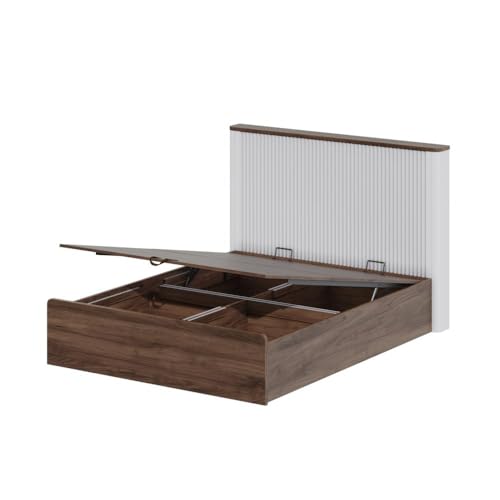 Image of Wakefit Bed | 3 Yr Warranty | Bed Queen Size, Comes with Hydraulic Storage, Noise Free, Density:680-750 kg /m, Termite & Borer Resistant, Fits Mattresses Up to 8 Inches (Nix 78 x 60- Columbian Walnut)