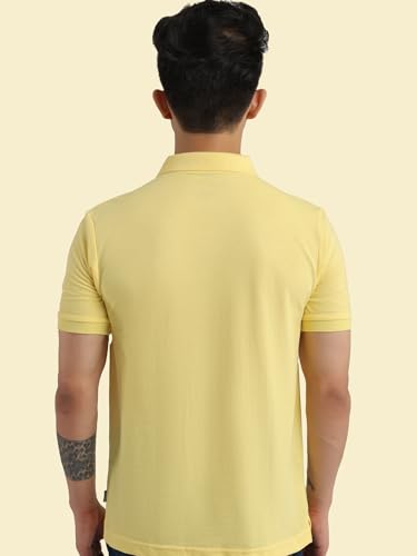 Image of Rupa Bumchums Men Super Combed Cotton Solid Half Sleeve Club Collar Polo Regular Fit T-Shirt with Chest Pocket