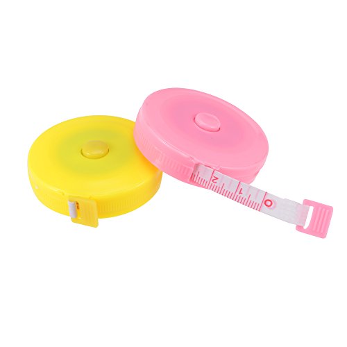 Uxcell Sewing Tailor Cloth Measuring Ruler Tape Measure 150Cm Yellow Pink #TOP1