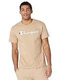C-Logopatch am linken Ärmel Champion Herren Heritage Tee T-Shirt, Country Walnut-Schriftlogo, Klein