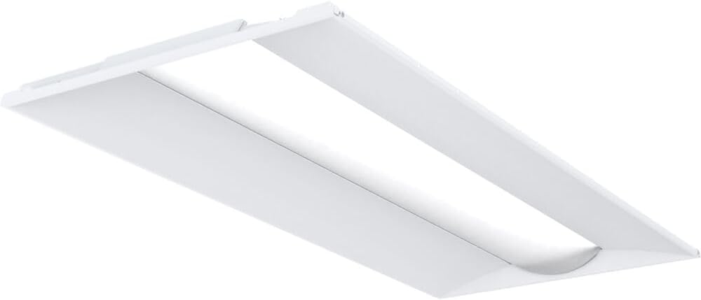 Lithonia Lighting 2x4 LED Troffer Light, Stack Switch LED Lay-in Ceiling Light Fixture, Adjustable Lumens, 3500K/4000K/5000K Switchable Color Temperature, Includes Emergency Battery Backup, White