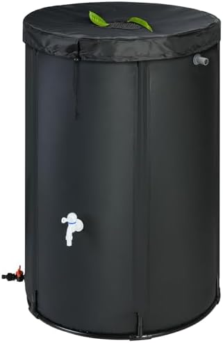 Top 5 Product Review Insights for the Best Way to Store Rain Water 5 Rihogar Upgraded 100 Gallon Rain Barrel Water Tank - Portable Rain Water Collection Barrel - Large Water Storage Tank - Stable Water Barrels Rain Catcher with Spigot Overflow Kit, Black