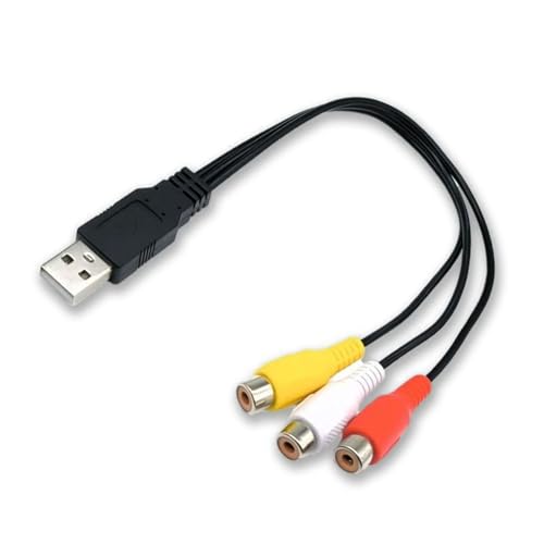 Cable USB a 3 RCA hembra de 30 cm divisor de audio y video para captura AV 3