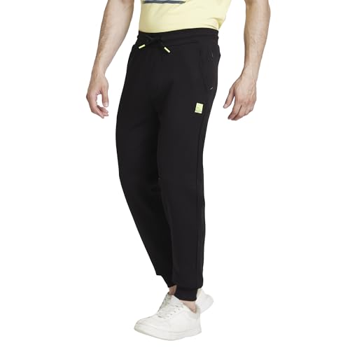 Image of Spykar Men's Mid Rise Fitted Track Pants