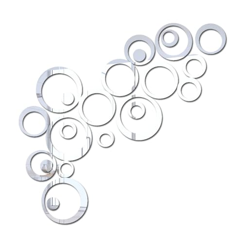 Yzmmxz Autocollants Décoratifs(24 Pièces, Argent Métallique), Miroir Sticker, Muraux, Mur – vue 6