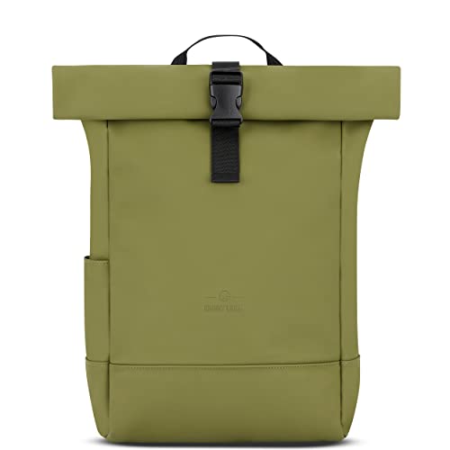 Johnny Urban Mochila Mujer & Hombre Verde - Harvey Medium - Bolso Roll Top para Portatil para Viaje, Trabajo, Universidad - Compartimento de 16 Pulgadas - Repele el Agua